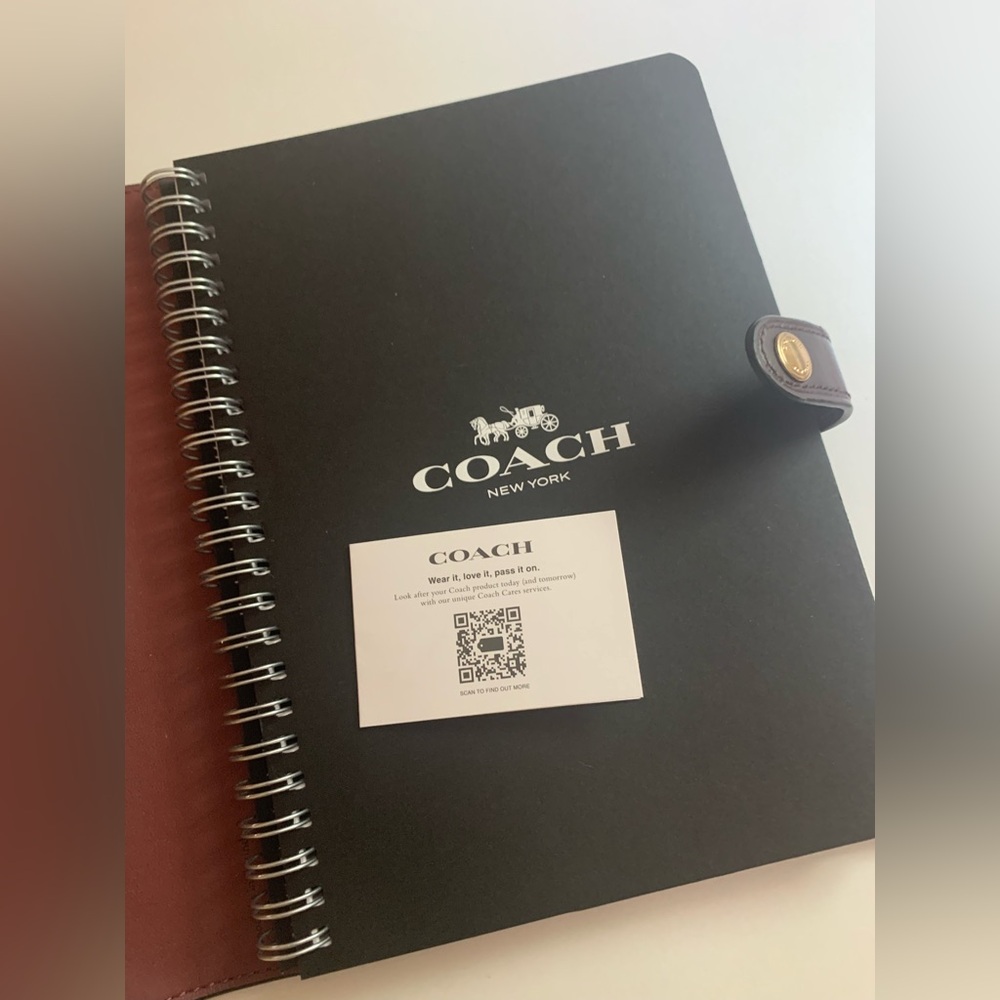 Coach Signature Leather Notebook Organizer in Burgundy/Chocolate - Picture 6 of 7